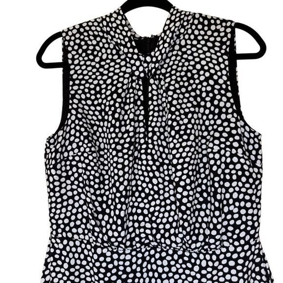 Karl Lagerfeld Black & White Polka Dot Ruffled Dress Size 8 Career, Date Night - Picture 3 of 13